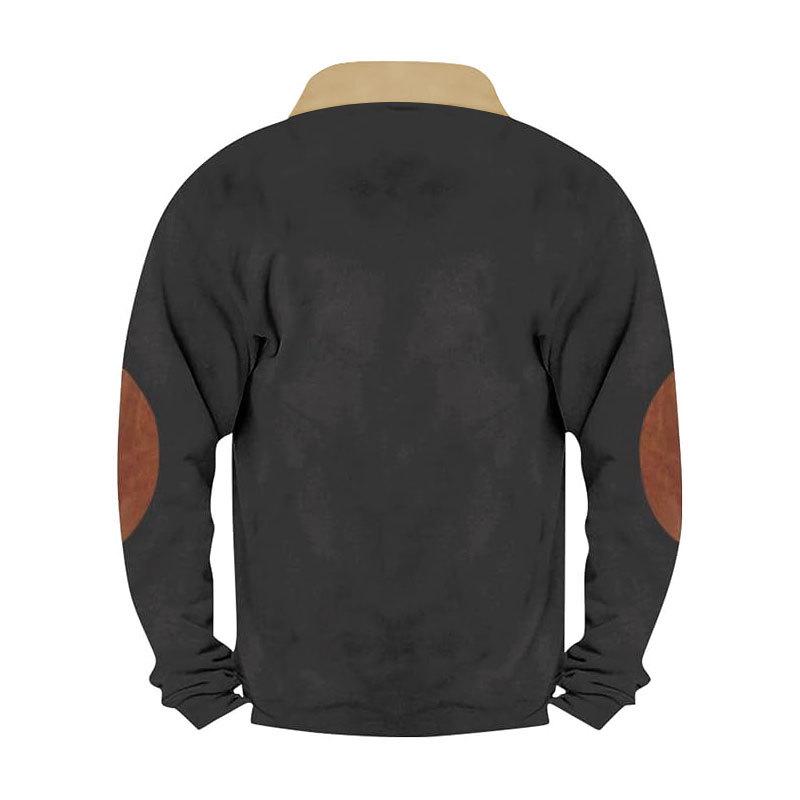 2025 Retro Embroidered Half-Zip Men's Sweatshirt