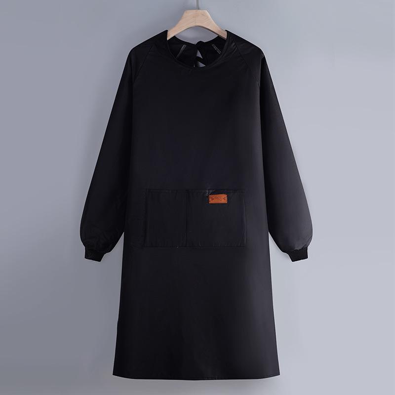 Internet Celebrity Long-Sleeved Apron Household Kitchen Waterproof And Oil-Proof Smock Adult Cartoon Print Cooking Apron