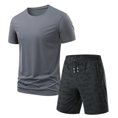 Breathable Sports Set: Men’s T-Shirt and Shorts, Casual Two-Piece Suit, Lightweight, Breathable, Quick-Drying