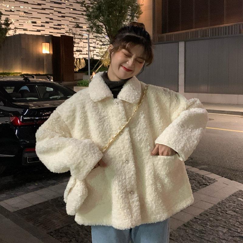 New Small Fragrance Style Lamb Fur Coat for Women In Winter Korean Style Thickened Versatile Short Lamb Velvet Top