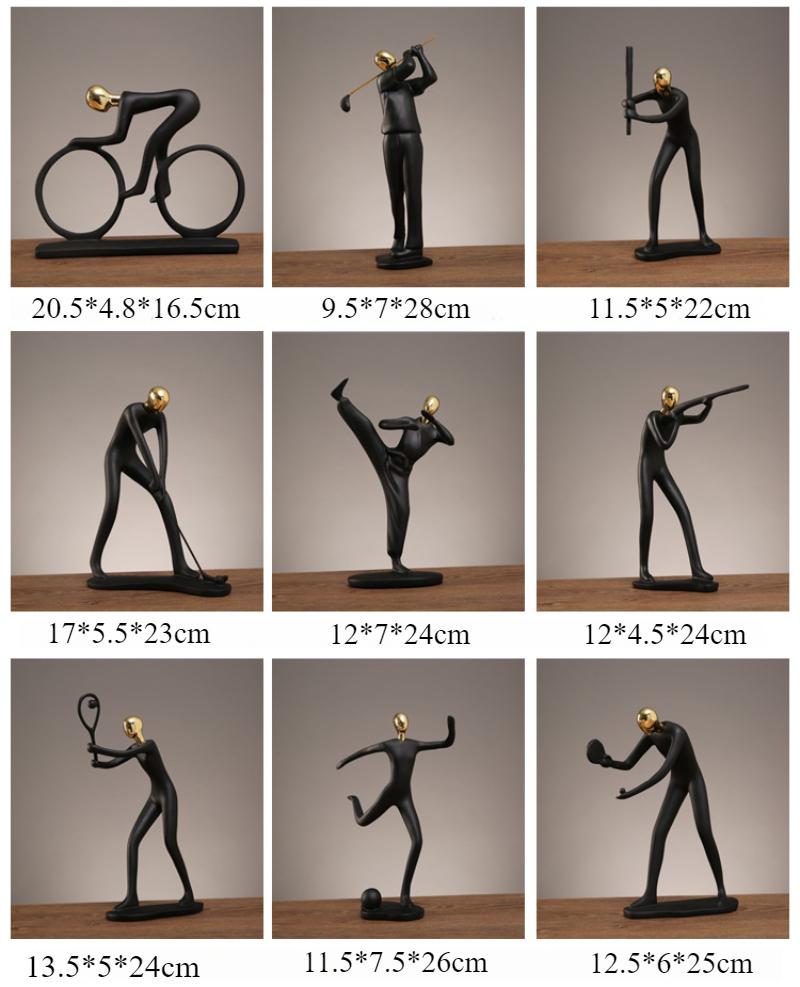 Y Sports-Themed Resin Figurines - Athletic Sculpture Decor for Living Room, Office Desk, Bookshelf, Cabinet - Modern Home Decor