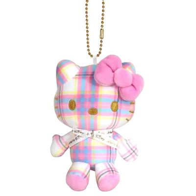 Nakajima Corporation Hello Kitty Mascot Collection Tartan White 199119-24 H10 X W8.5 X D4.5cm
