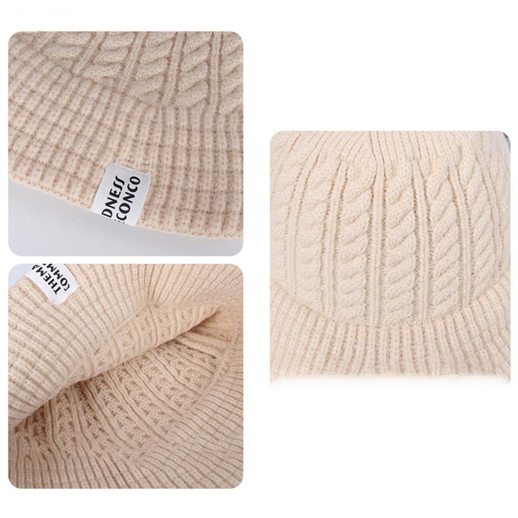 Damen Zopfmuster Eimerhut, Süßer Vielseitiger Strickbeckenhut, Winter Ohrenschutz Warmer Hut, Mode-Label-Dekor Fischerhut
