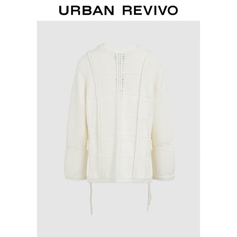 UR Women's 2025 Spring Textured Tie-Front V-Neck Knit Sweater