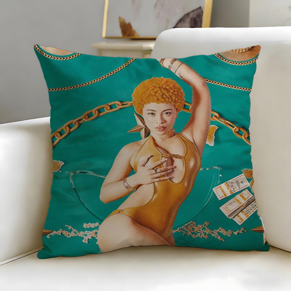 popular rapper Ice Spice Cushion Cover Soft EasyWash Pillow Case Versatile for Couch Bed Travel and Office