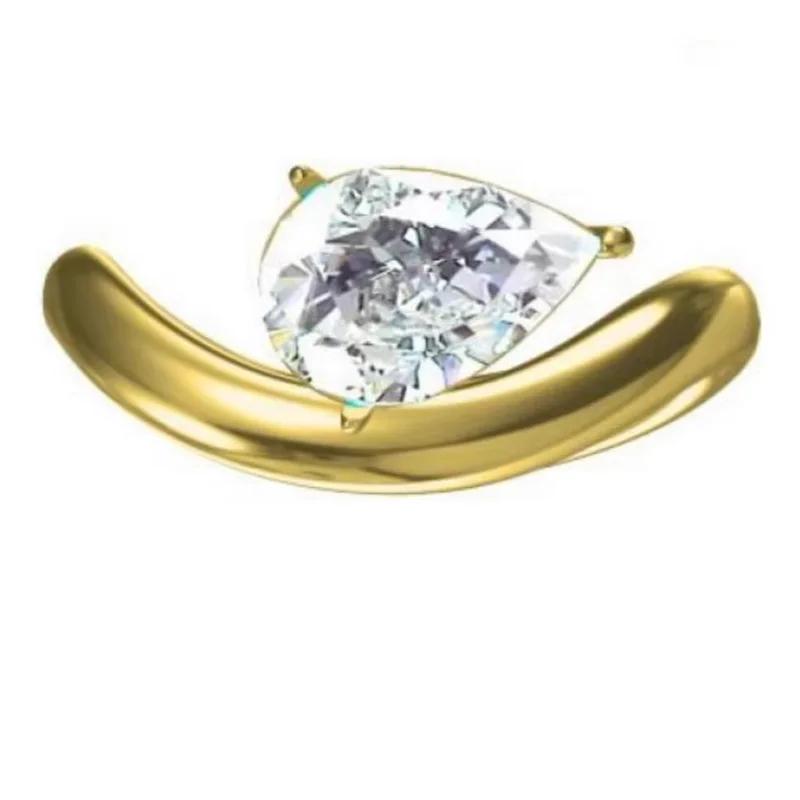Exquisite Zircon Ring for Women Gold Color Wedding Jewelry Opening Adjustable Index Finger Rings Retro Aesthetic Accessories