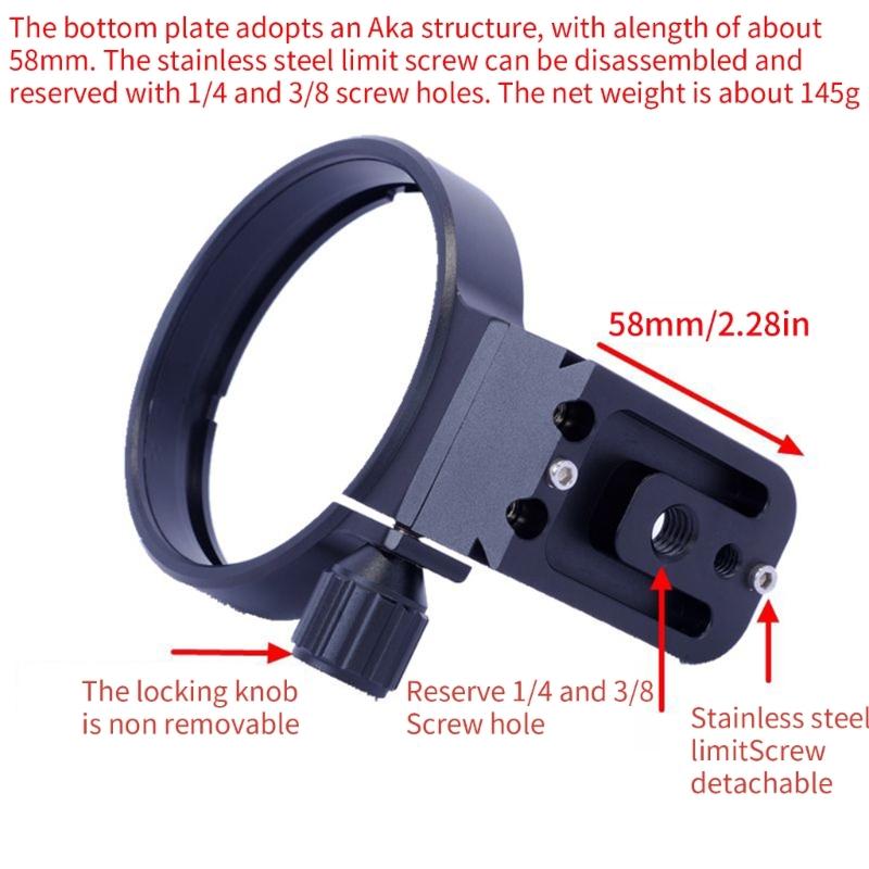 Metalowy Statyw Montażowy Kołnierz Obiektywu Otwory 1/4 cala 3/8 cala dla S740 70-400mm Sprzęt Fotograficzny dla Entuzjastów Fotografii