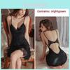 Satin Sleepwear Set With Lace Design For Young Women