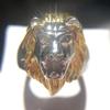 European and N Domineering Gold Lion Head Ring Cast Animal Titanium Steel Ring