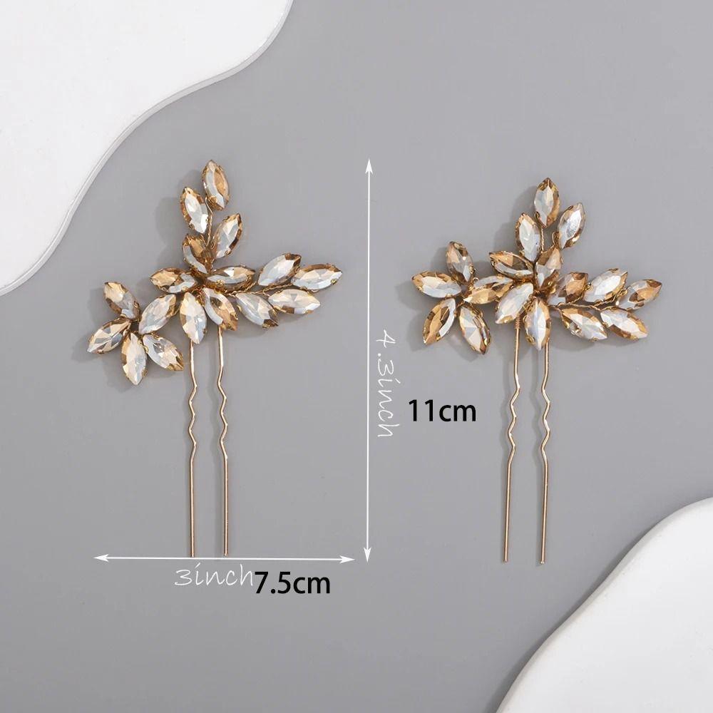 3pcs Handmade Rhinestone Hairpin Sparkling Women Tiara Stylish Bride Hair Accessories Girl