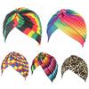 Hat Stylish Color Printing Polyester Women Turban Hat for Daily Wear