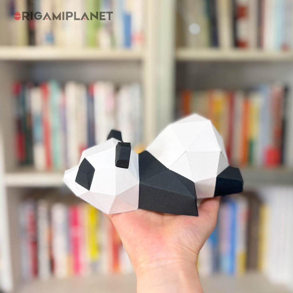 ORIGAMIPLANET Zestaw do tworzenia modeli 3D z papieru origami Panda Zabawa DIY Model zwierzęcia Panda 3D do ręcznego wykonania dla nastolatków Łatwa Figurka zwierzęcia Rzeźba Zestaw prezentowy dla