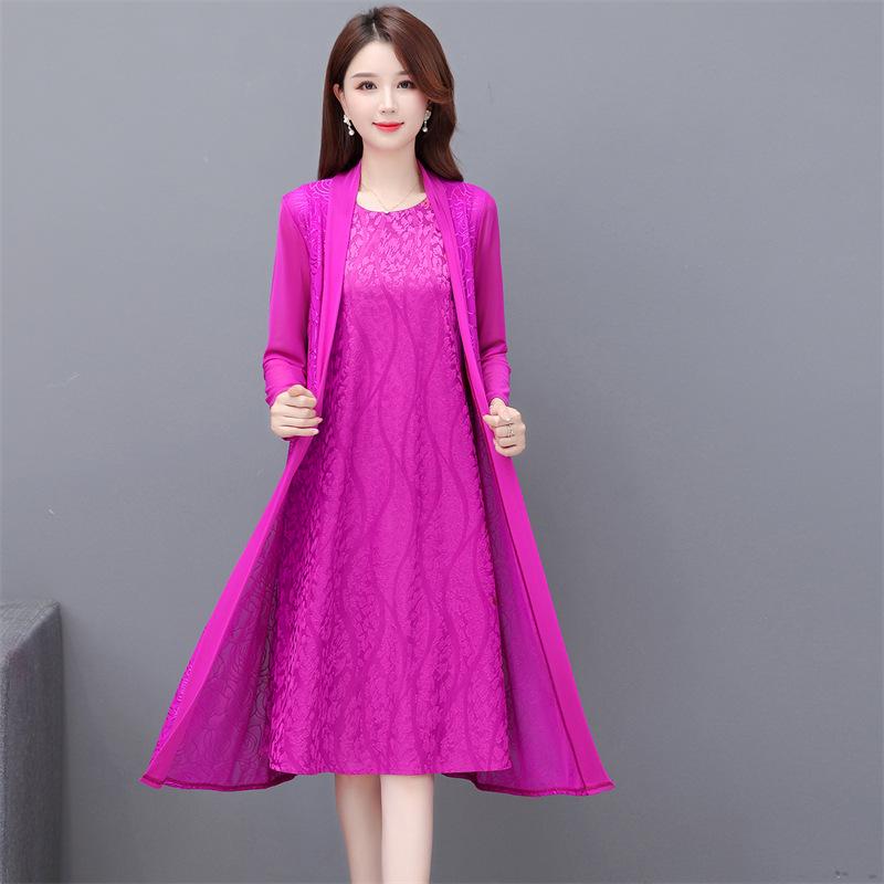 Rochie de vară din două piese 2023 cu șal cardigan de lungime medie