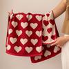 Heart Cotton Towel Red Soft Face Bath Towels Absorbent Shower Towel For Bathroom Adults Couple Wedding Valentine'S Day Gift