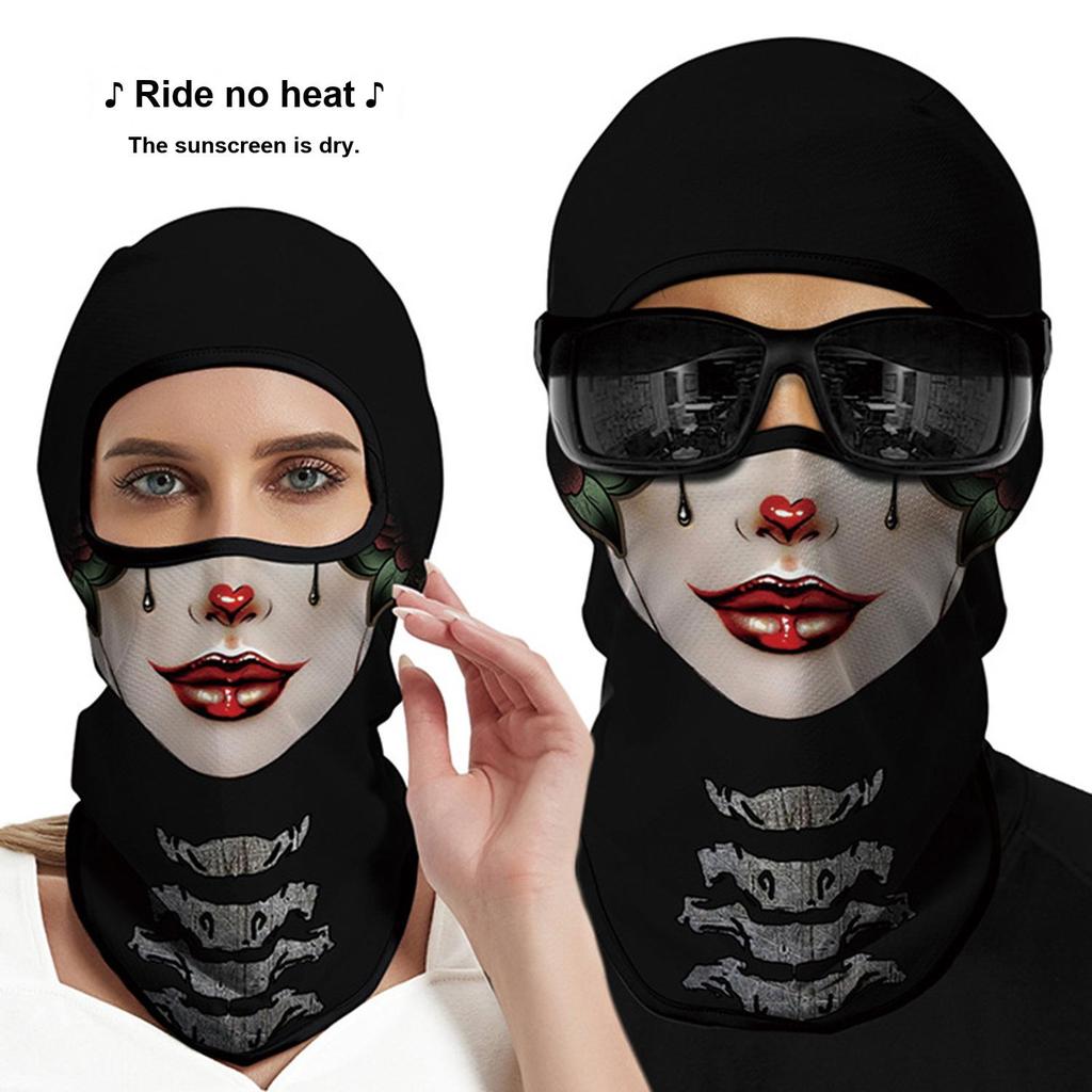 Motorcycle Face Mask, Breathable Skull Balaclava Neck Gaiter, UV Protection Face Cover for Cycling Fishing Outdoor Sports