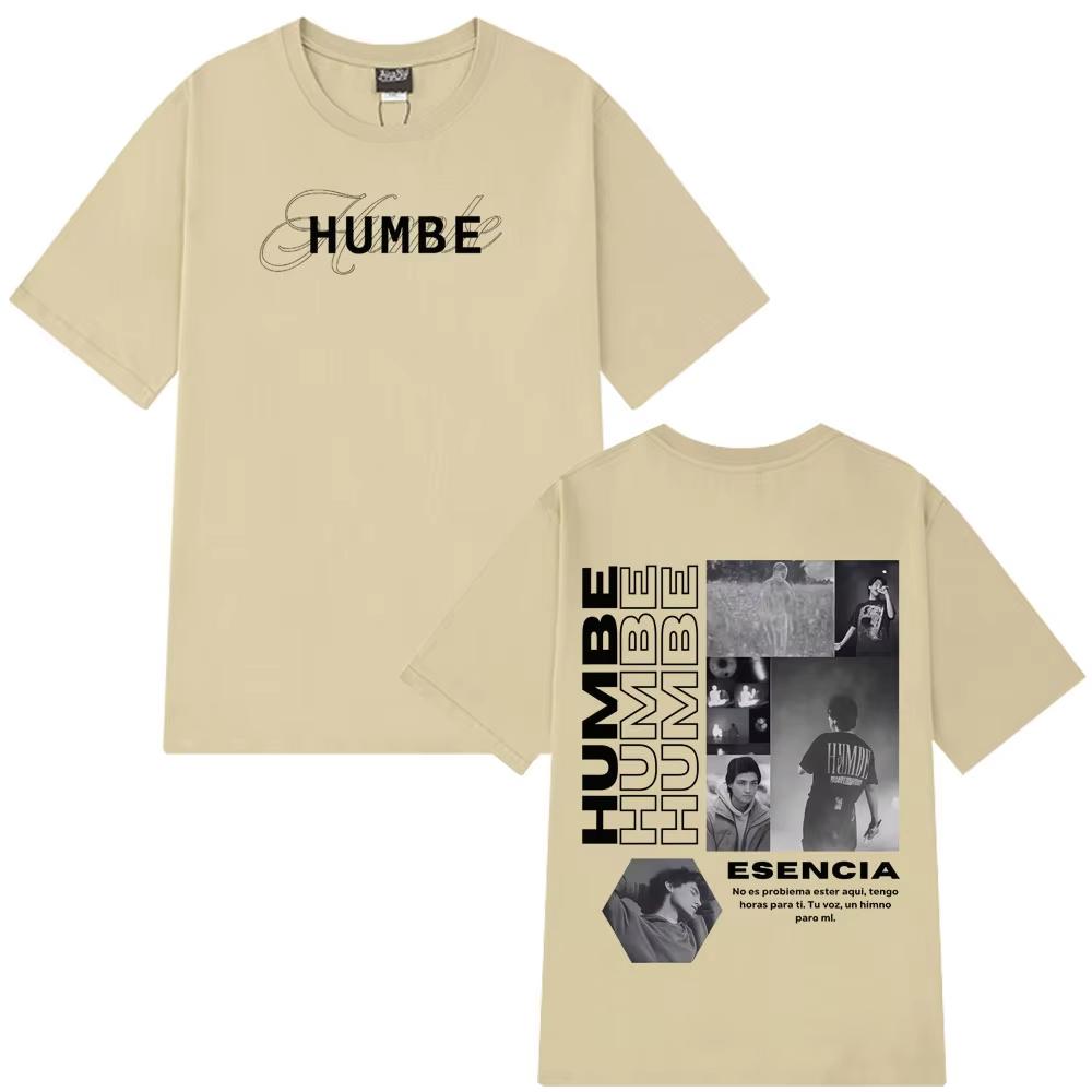 Singer Humbe Esencia Tour 2026 graphics Unisexs Tshirt Fashion Hip Hop Oversized Retro Unisex Oneck Short Sleeve shirt