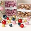 42Pcs 3/4/5cm Christmas Balls Set Glitter Surface Various Pattern Christmas Balls Shatterproof Home Reusable Ornaments