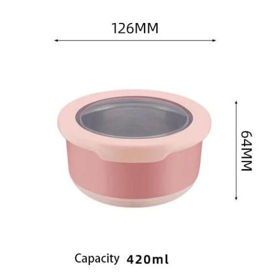 Frischhaltebox Edelstahl Lebensmittelversiegelungsschüssel Verbrühschutz Lunchbox mit Deckel Küchen Lebensmittelversiegelungsschüssel Frischhaltebox