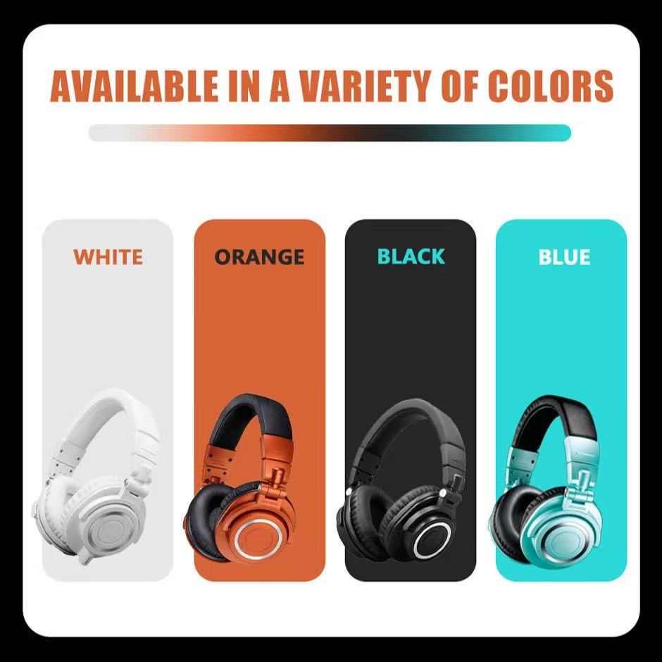 Audio-Technica ATH-M50x Fones de Ouvido Monitor de Estúdio Profissional Fones de Ouvido HIFI Profissionais Totalmente Fechados Fones de Ouvido para Música e Jogos