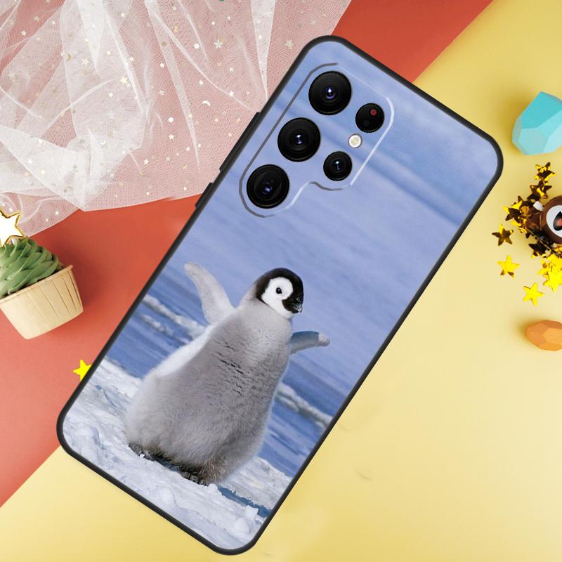 Penguin Snow Arctic Cute Animal Phone Case For Samsung Galaxy S25 S26 Ultra S21 S20 S22 S23 Ultra S10 Plus S24 FE Cover Coque