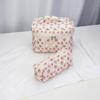 Floral Quilted Cotton Travel Makeup Bag Set – Portable, Large Capacity, 3-Piece