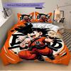 3pcs Dragon Ball Z Cute Son Goku Pattern Bedding Set, 1* Cover + 2*Pillowcases, Printed Bedding Set, Soft and Comfortable, Suitable for Bedroom a