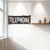 Vintage Telephone Metal Tin Sign Distressed Black & White Rusty Edge Decoration for Home Bar Cafe Man Cave Wall Art Decor