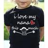 European sizes Girls' Cute "I Love My Nana" T-Shirt - with Heart & Nana Graphic, Soft Stretchy Knit Fabric, Round Neck Casual Top for Spring/Summe