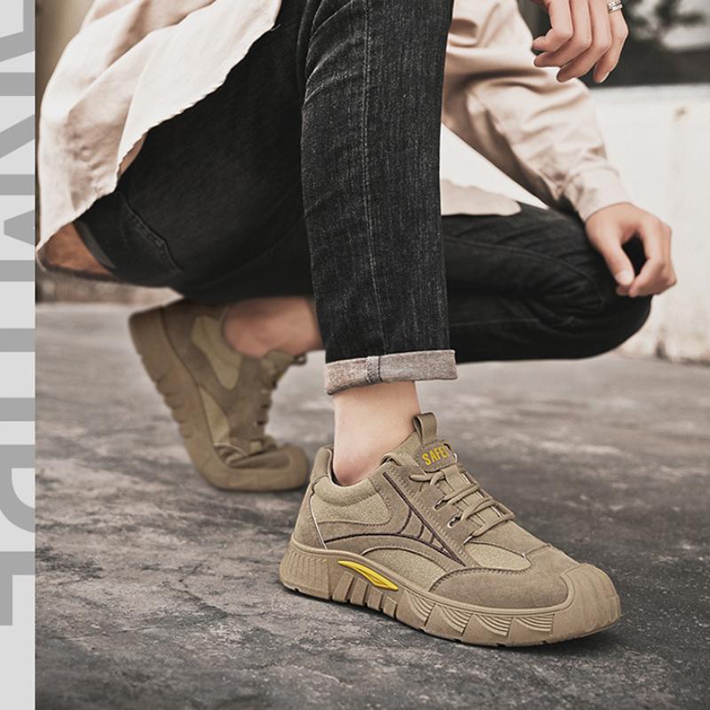 Men's Vulcanized Shoes Summer Mesh Breathable Casual Sneakers Thick-soled Non-slip Men's Hiking Shoes High-quality Tennis Shoes