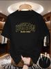 Unisex Sommer Modisch Lässig Sportlich Lockerer Stil Boston Druckmuster Bequem Atmungsaktiv Rundhals T-Shirt Top