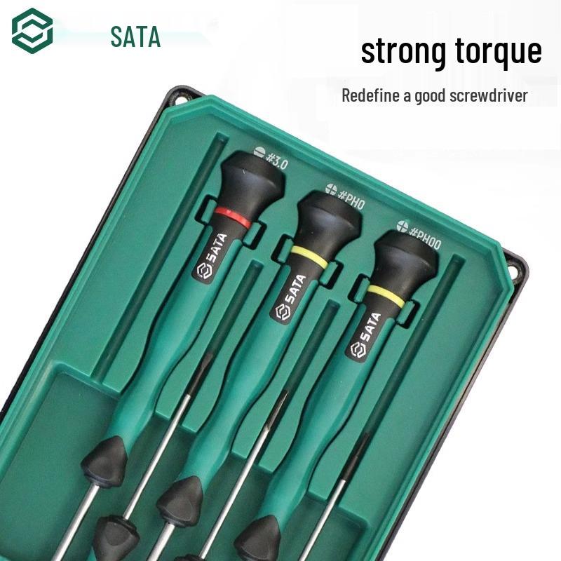 SATA Mini Screwdriver Set: Flat, Phillips, Flower Heads for Mobile Phones & Watches