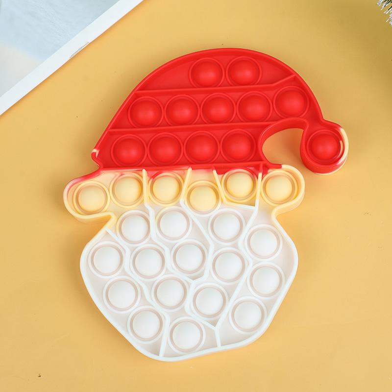 Christmas Pop Fidget Reliver Stress Toys Christmas Decoration Xmas Tree Santa Claus Bubble Sensory Toy Kids New Year Party Gift