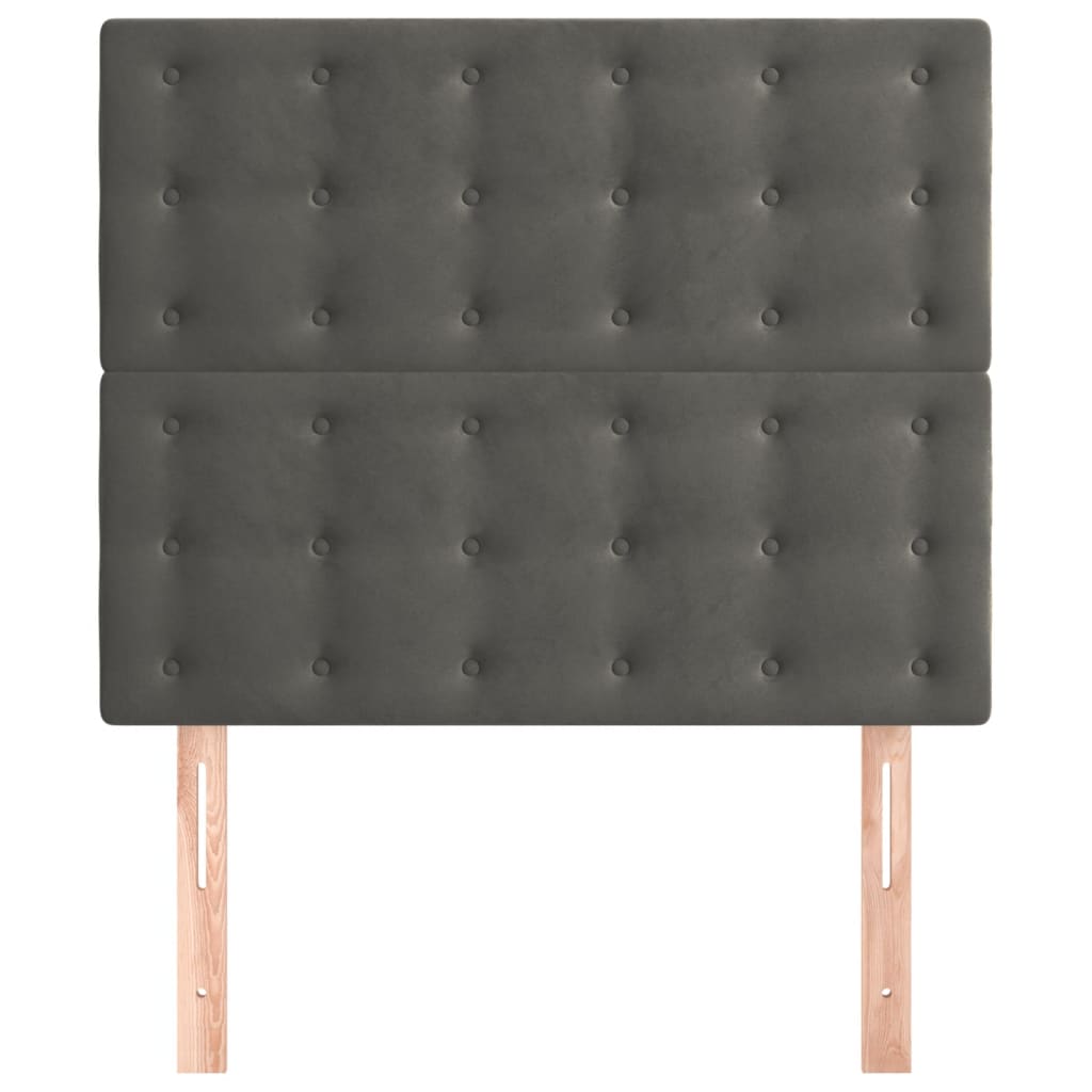 Vidaxl Bed Headboards, 2 Pcs, Dark Gray, 100X5X78/88Cm, Velvety