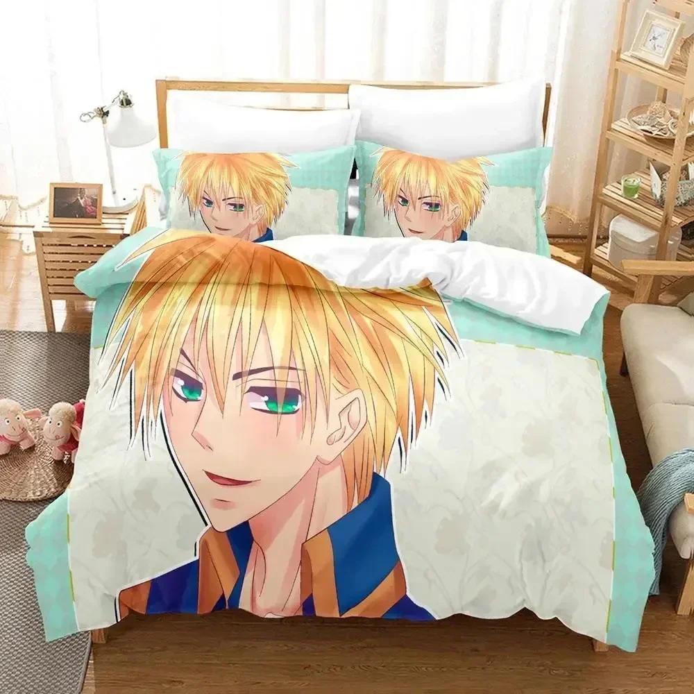 3d Anime Kaichou wa Maid-sama Usui Takumi Misaki Bedding Set Duvet Cover Sheet Printed Bed Set Pillowcase Bed Comforter Bedroom 135x200cm