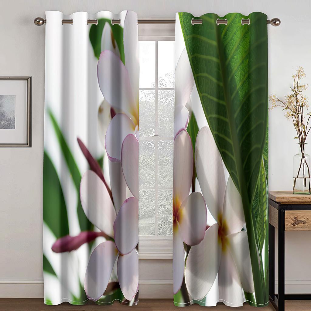 Pink Rose Flower Floral Girls Window Curtains for Kids Bedroom Living Room Hall Treatments Kitchen Door Decor Drapes Blinds 2Pcs