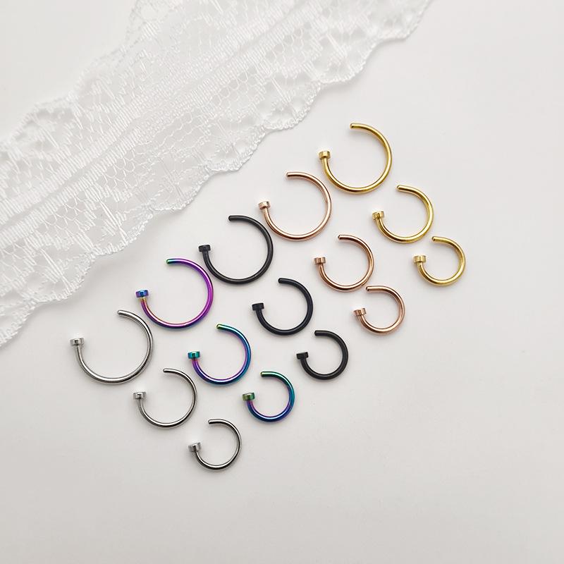 C-Shaped Stainless Steel Fake Nose Ring - Personalized Titanium Steel Piercing Jewelry