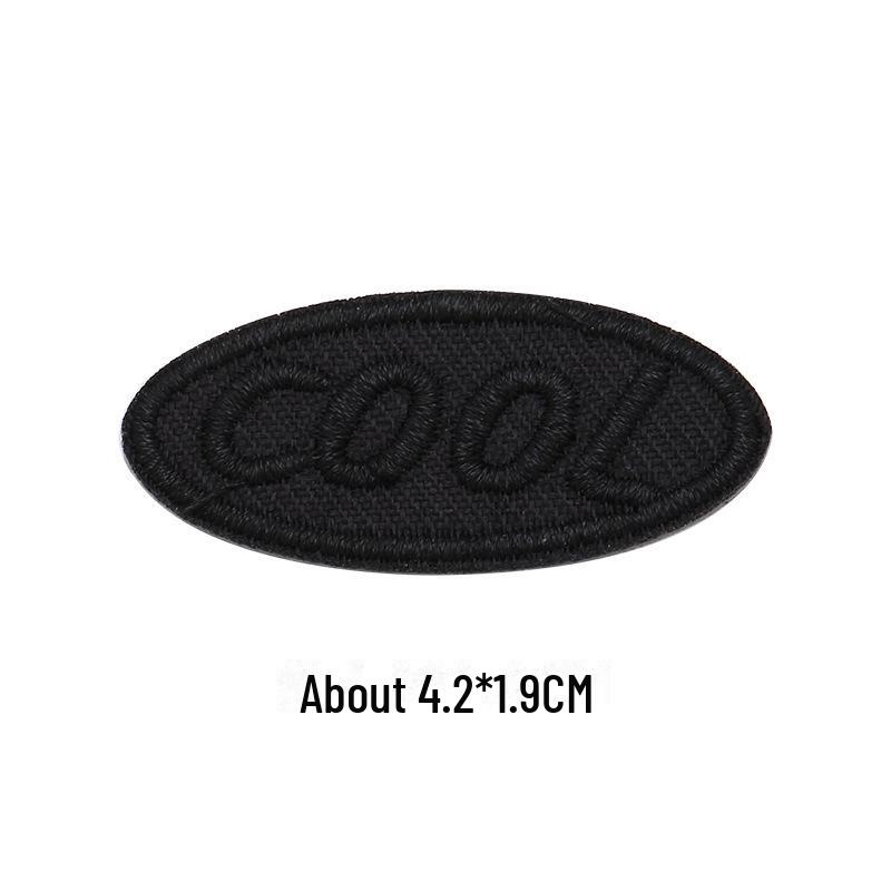 Black Self-Adhesive Embroidery Patch for DIY Clothes Repair and Decoration