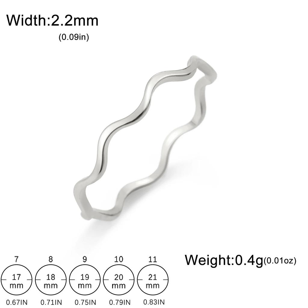 Cazador Minimalist Stackable Women‘s Ring Stainless Steel Geometric Wave Finger Rings Kpop Jewelry Gift Trend 2026 Wholesale