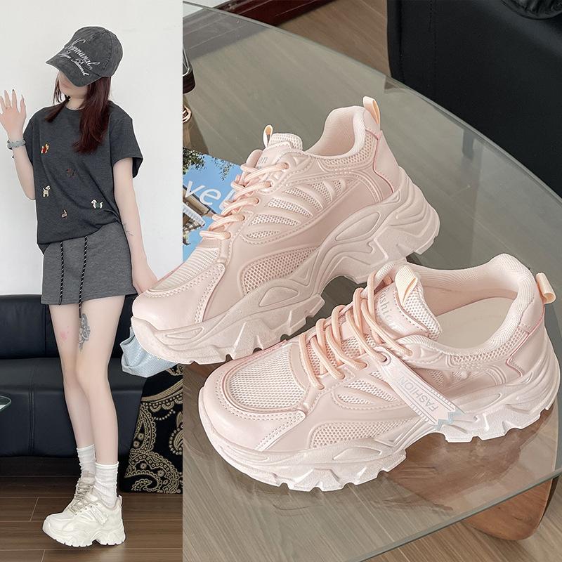 Casual Dad Shoes Women's Summer Platform 2025 New Versatile and High Breathable Little White Shoes Casual Sports Shoes Women's