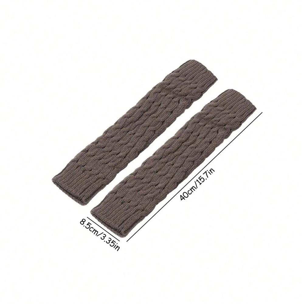 1PC Gaiters Boot Cuffs Woman Thigh High Warm Knit Knitted Knee Socks Black Leg Warmers for Women