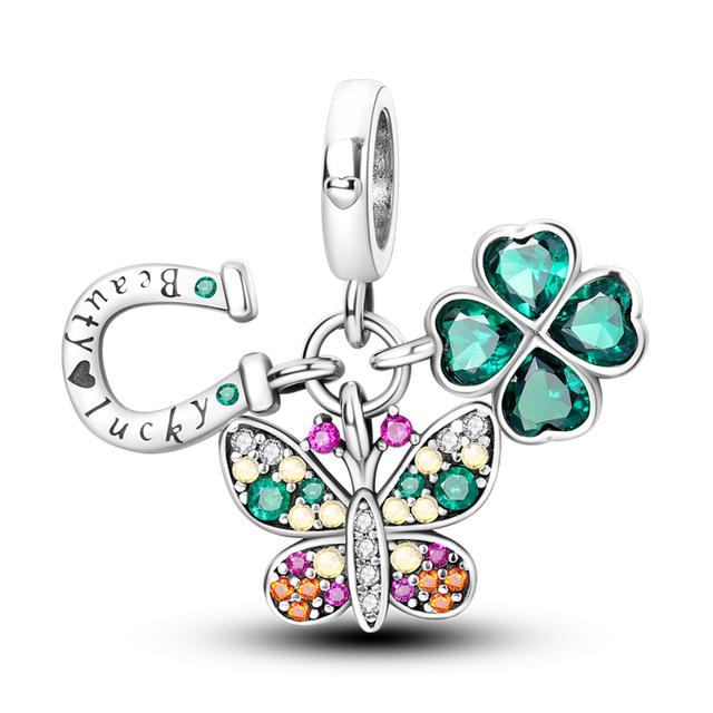 925 Sterling Silver Charms Beads Animal Pendant Dangle Fit Necklace Bracelet Gift Women Party