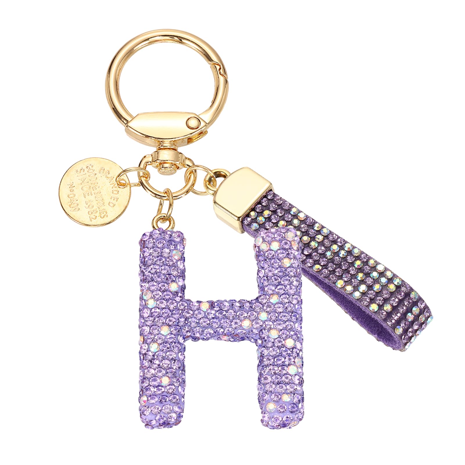 

[PATIKIL] Initial Letter Keychain, Gift Bling Letter H Keychain, Alphabet Key Ring, Handbag Accessory for Women, Shiny and Cute Backpack Bag Car Key