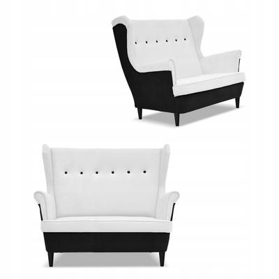 Sofa Canapé Bergère ARI DUO Scandinave Noir Et Blanc