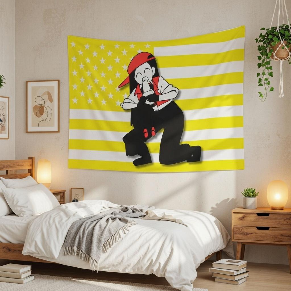 

Yi Xi Meat Girl Tapestry Butcher Vanity Vocaloid Style Art for Music Lover Otaku Bedroom Living Room Wall Hanging 74x94cm(29x37in)