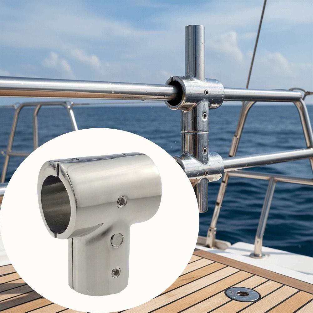 316 Stainless Steel Marine Handrail Fitting 90 Degree Hand Rail Fitting  Yacht Installations
