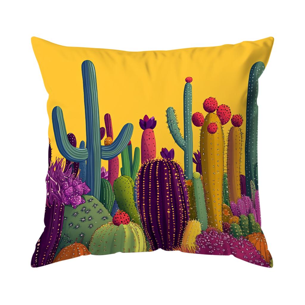 Pcs Illustration Of Desert Plants Singlesided Printed Pillowcase Cushion Coversuitable For Living Roombedroomcar Decoration