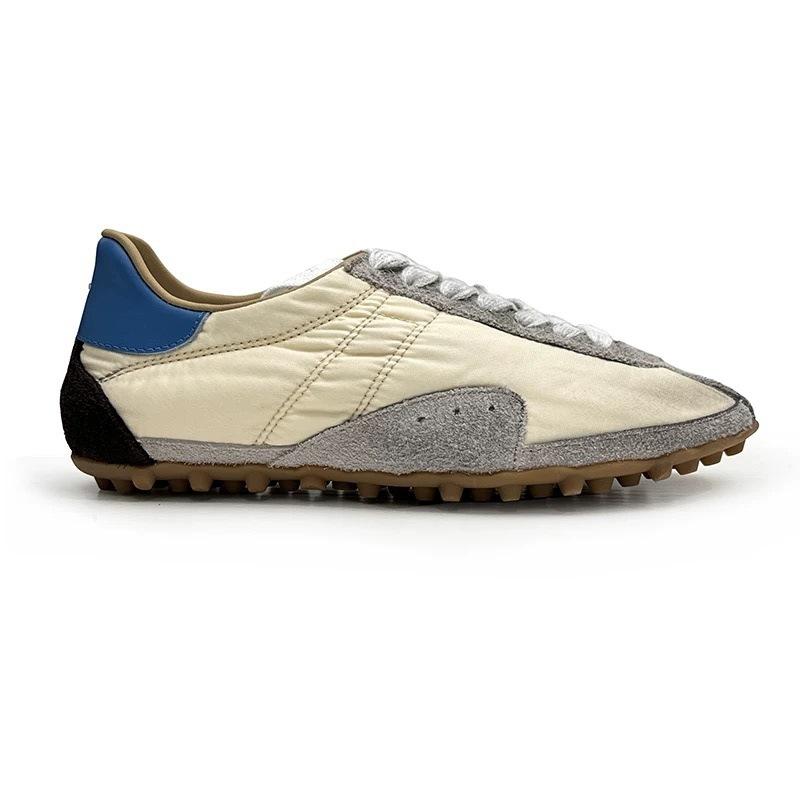 Cowhide Version~ Retro Leather German Training Shoes Women's New Color Matching Soft-soled Versatile Casual Sports Shoes Flat-soled Forrest Gump Shoes
