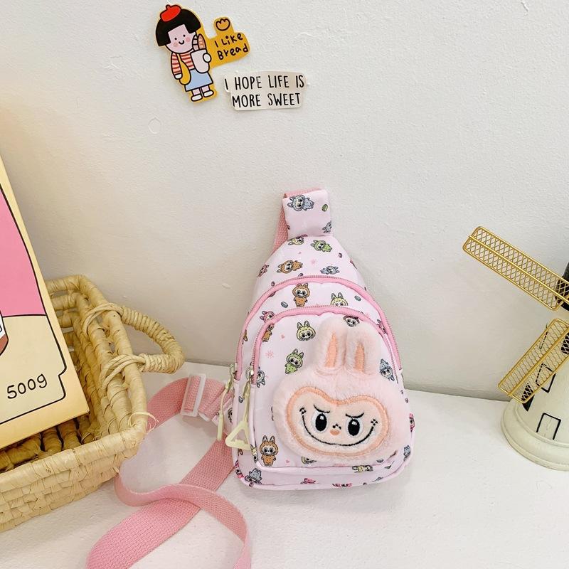 Lightweight And Fashionable Cartoon Kids Sling Bag With Soft Plush Accents For Occasion Any