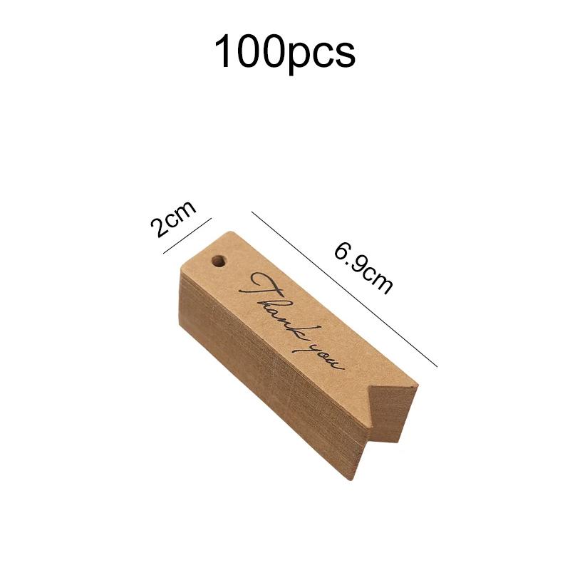 100pcs Swallowtail Shape Gift Tags Handwritten Card Blank Tags Kraft Paper Labels for Wedding Christmas Day Thanksgiving TMZ