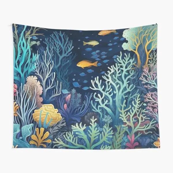 Undersea World Tapestry Tropical Fish Tapestry Wall Hanging Ocean Scenery Tapestries for Bedroom Living Room Home Decoration